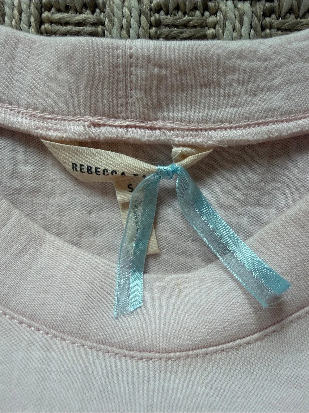 Rebecca Taylor Pale Pink Ruffle Shoulder Sweatshirt